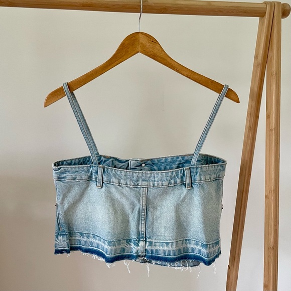 NWT Zara Denim Cropped Tank Top in Blue - M - Picture 5 of 5